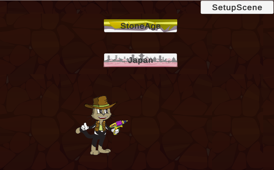 World selection menu — Stone Age and Japan